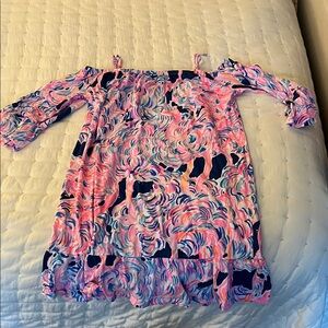 Lilly Pulitzer Multicolor Patterned Fabric Dress, off the shoulder with straps